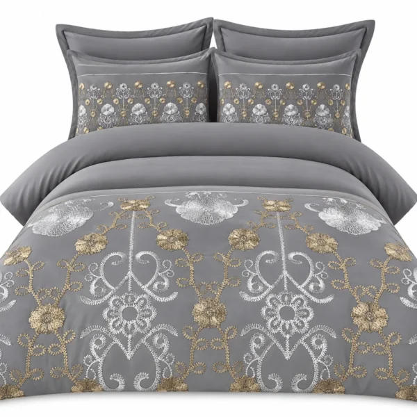 Parure de Lit Brodée 6 Pièces