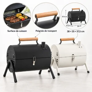 ChatGPT Image 20 sept. 2026, 18_26_38 Mini Barbecue Portable avec Couvercle et Poignée de Transport