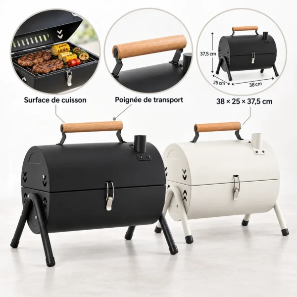 ChatGPT Image 20 sept. 2026, 18_26_38 Mini Barbecue Portable avec Couvercle et Poignée de Transport