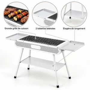 ChatGPT Image 20 sept. 2026, 18_27_04 Barbecue sur Pieds avec Grande Grille et Double Tablette Latérale