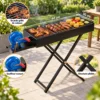 Barbecue à Charbon Pliable 60 × 30 cm avec Souffleur Manuel