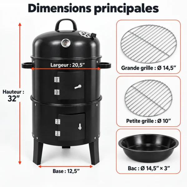 ChatGPT Image 20 sept. 2026, 18_28_33 Barbecue Vertical avec Thermomètre, Double Grille et Aération Réglable