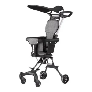 Poussette Bébé Compacte avec Pare-Soleil – Gris & Noir Poussette Bébé Compacte avec Pare-Soleil – Gris & Noir