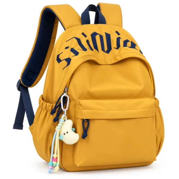 Sac à dos tendance à lettrage brodé jaune moutarde